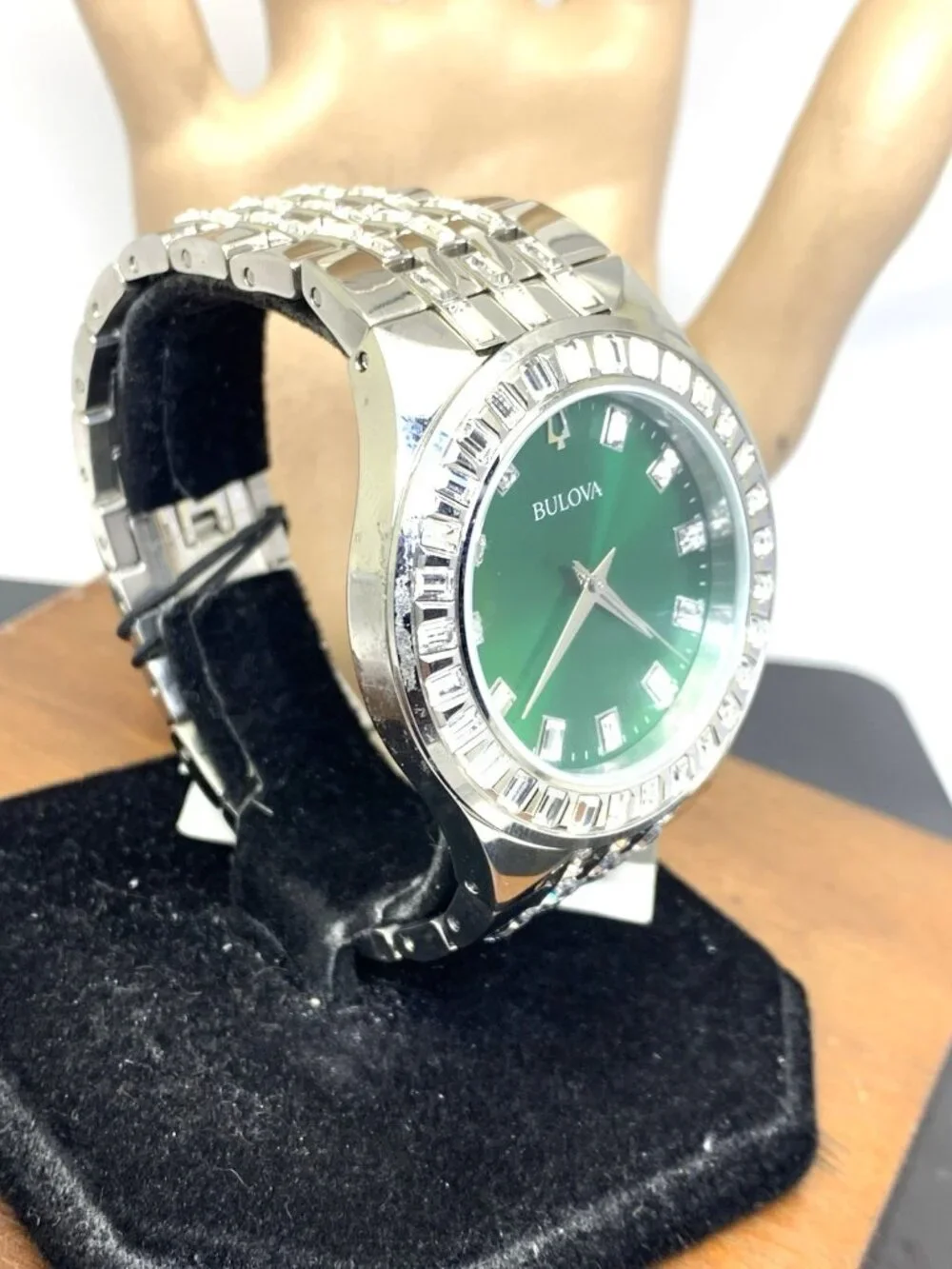 Bulova Men's Watch 96A253 Phantom Quartz Green Dial Steel Crystal Accent 42mm